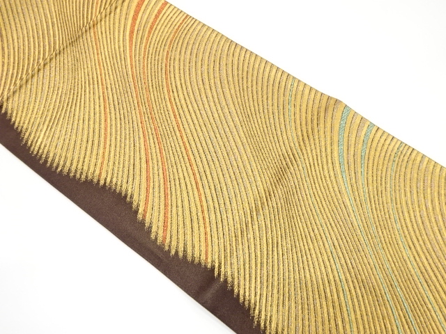 よろけ横段模様織り出し全通袋帯